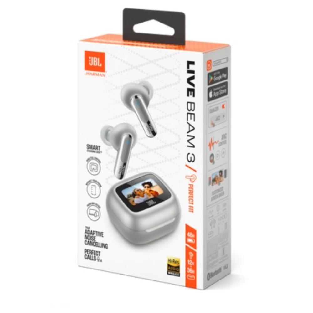 Audifonos JBL Live Beam 3 Bluetooth In Ear Plateado Cancelación Ruido 48 Horas