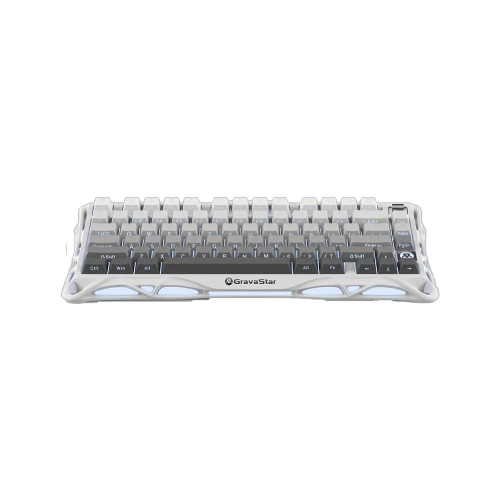 Teclado Gamer Inalámbrico Gravastar Mercury K1 Inglés RGB Gradient White