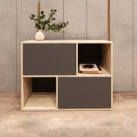 Estante Kiara 2 puertas Marron y plomo | Masiva Home