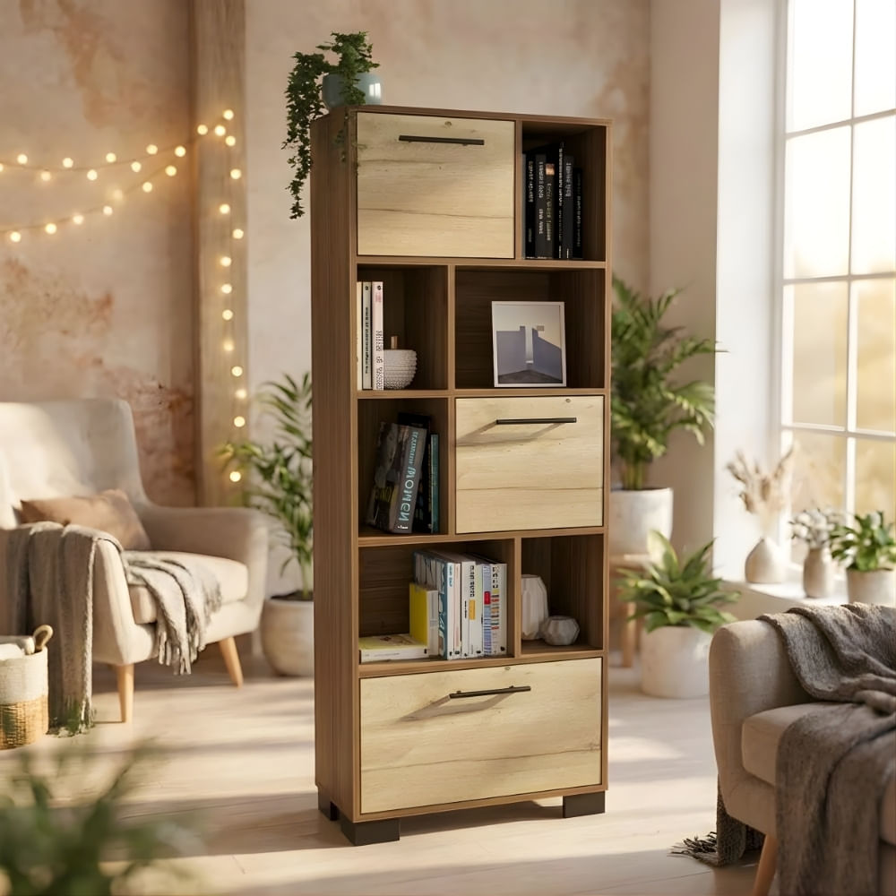 Estante Fernanda 3 Puertas Blanco y Marron | Masiva Home