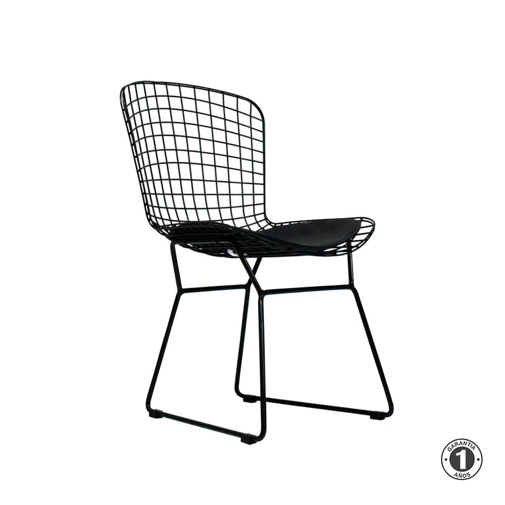 Silla Fija Bertoia Trineo Negro Althea Confort