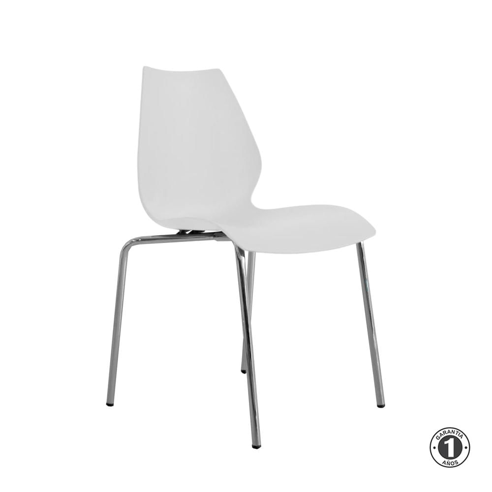 Silla Fija De Comedor Diseño Brenda Blanco Althea Confort