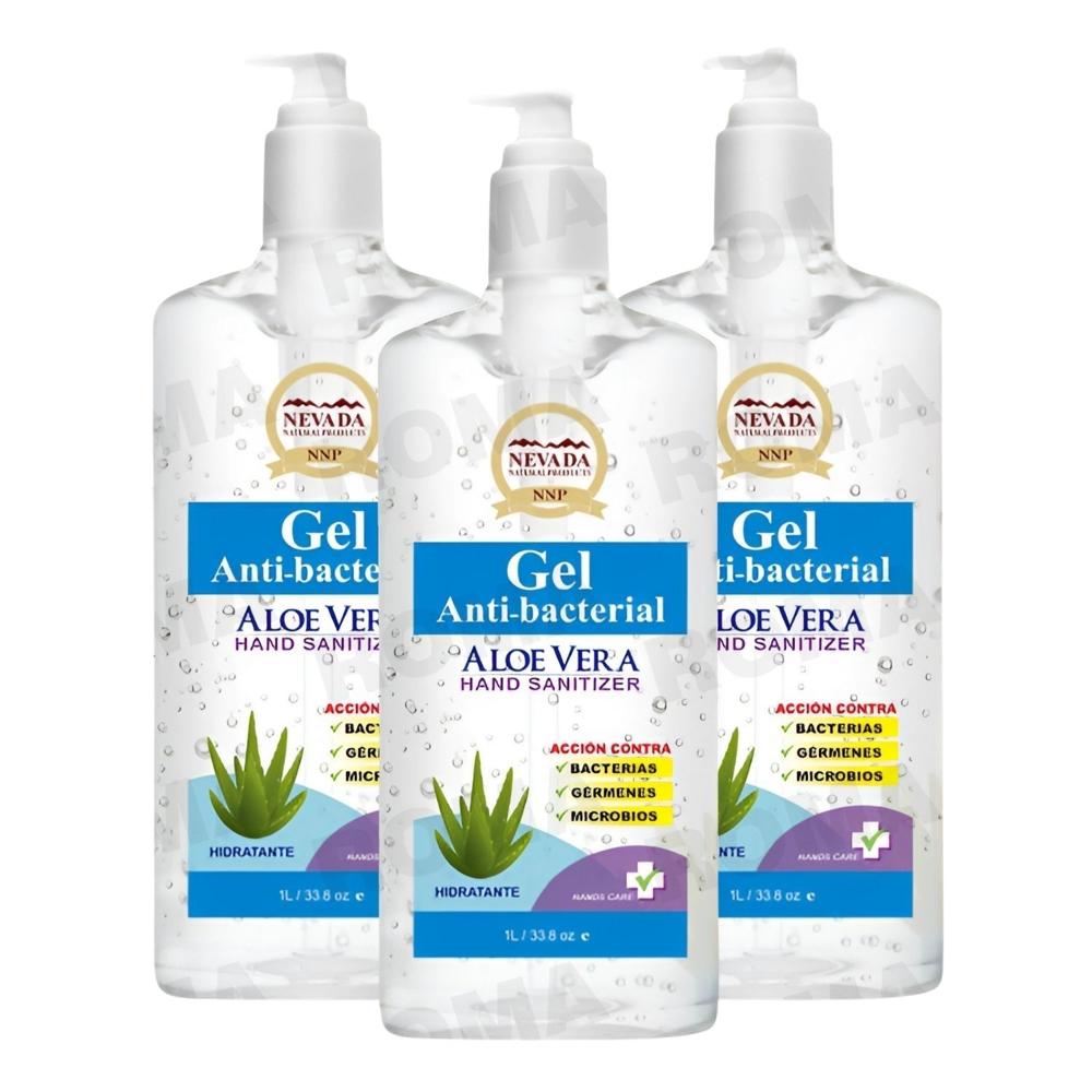 PACK 3 GEL ANTIBACTERIAL ALOE VERA 1L NEVADA