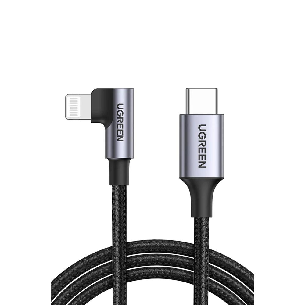 Cable Ugreen USB-C a Lightning 1M Carga Rápida PD 3A Conector 90° US305-60763