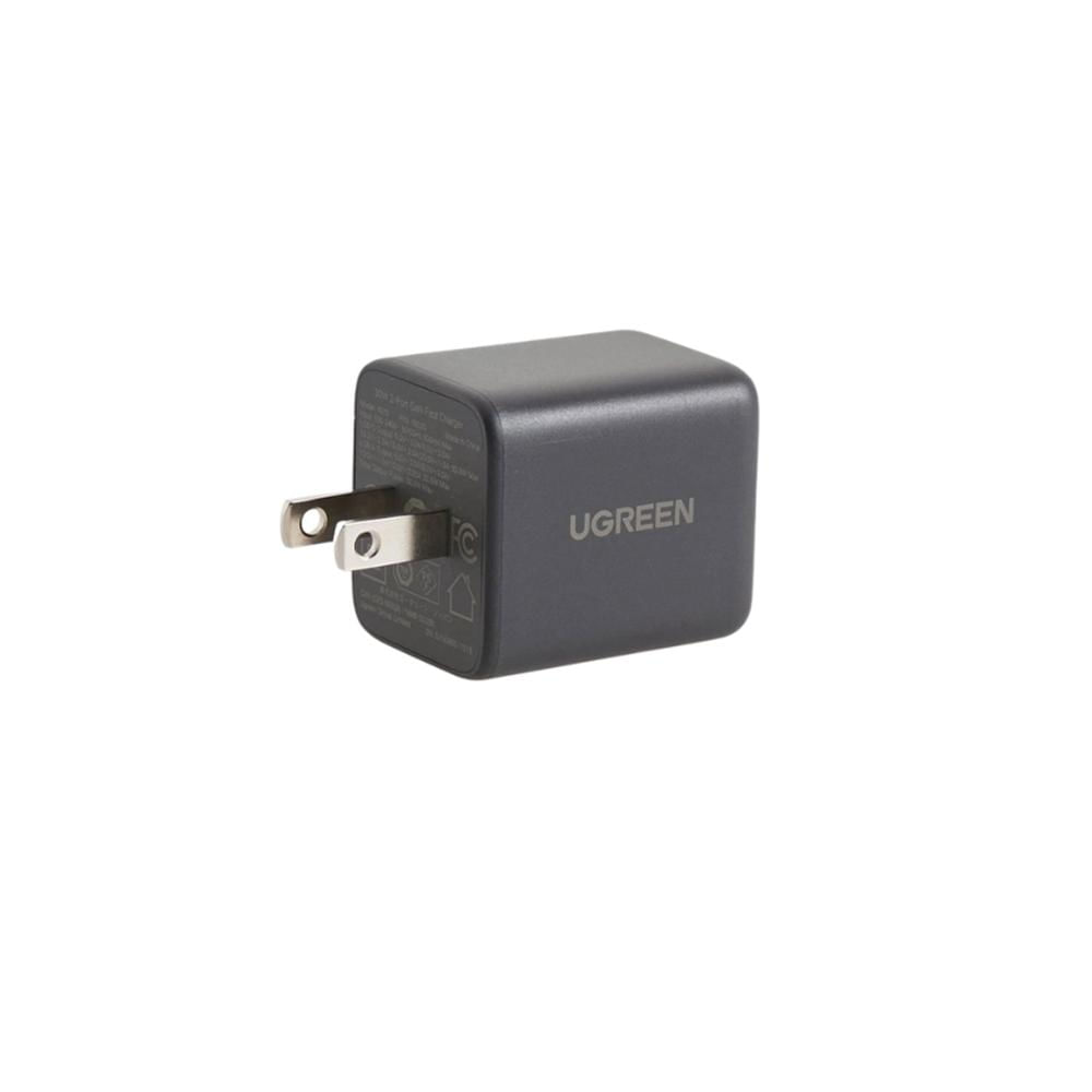 Cargador Ugreen 30W GaN 2 Puertos USB-C + USB-A Carga Rápida Space Gray X516-65025