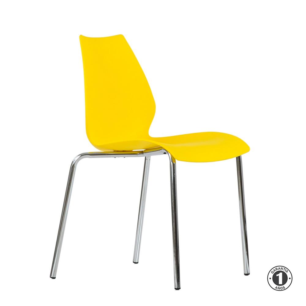 Silla Fija De Comedor Diseño Brenda Amarillo Althea Confort