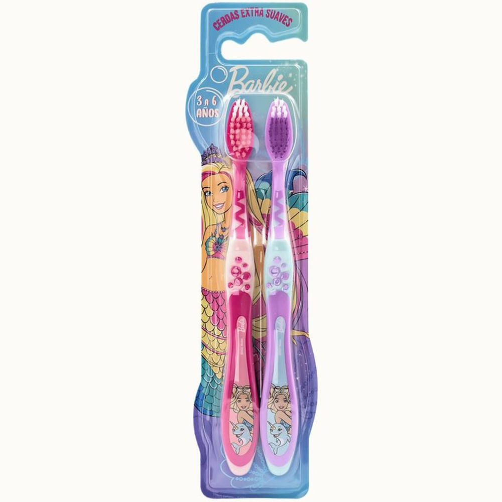 Pack 2 Cepillos de Dientes BARBIE 3 a 6 años
