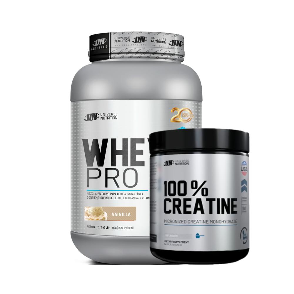 WHEY PRO 1.1 KG Y CREATINA UN 250 GRAMOS