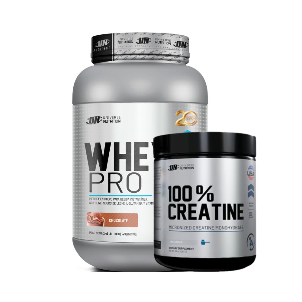 WHEY PRO 1.1 KG Y CREATINA 250 GRAMOS