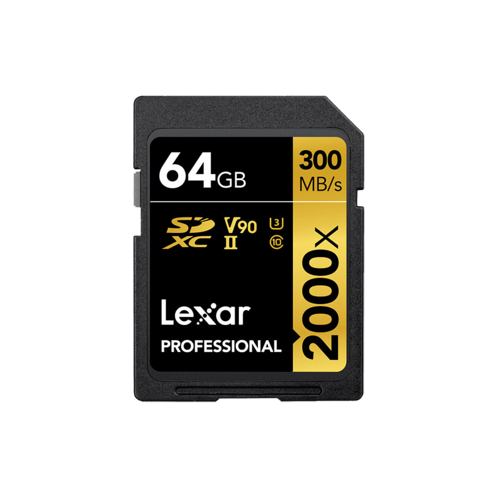 Memoria SD Lexar Professional 64GB GOLD V90 - R300mb - W260mb