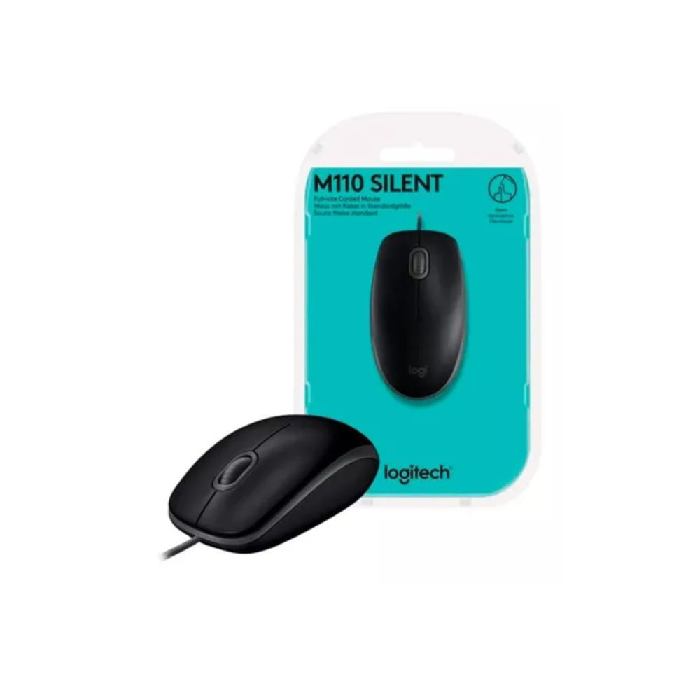 Mouse Logitech M110 Silent Inalámbrico Negro - Silencioso, Ligero y Perfecto para Oficina o Gaming