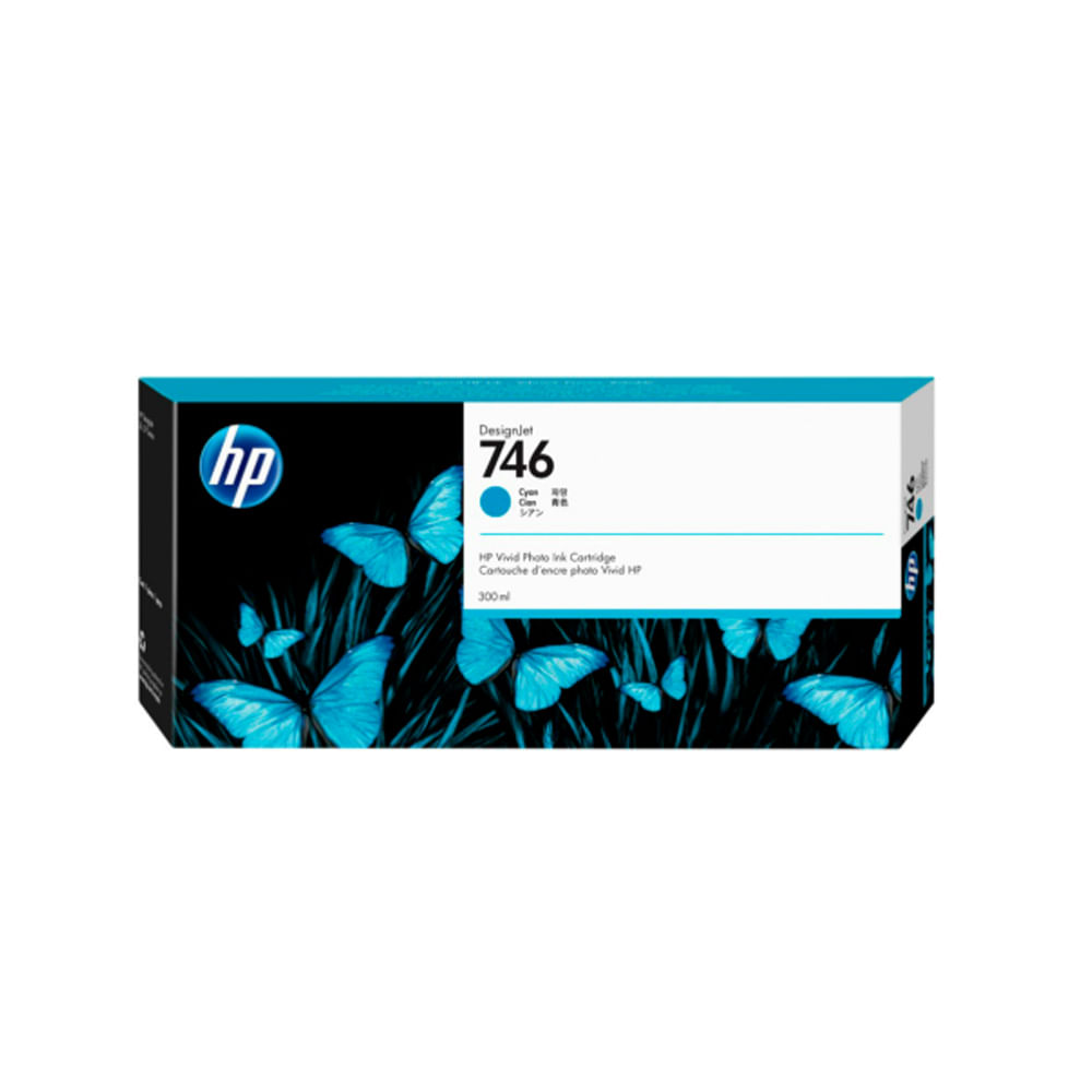 Tinta Cian HP P2V80A (746) 300ml para Impresoras Z6 y Z9 - Calidad Profesional en Cada Impresión