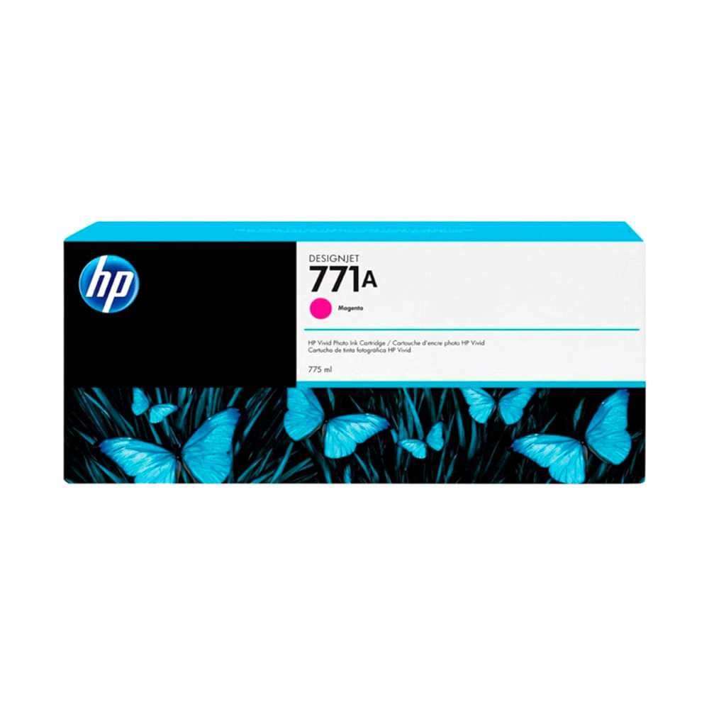 Tinta HP 771A Magenta 775ML - Color Vibrante para Impresoras de Gran Formato, Ideal para Profesiona