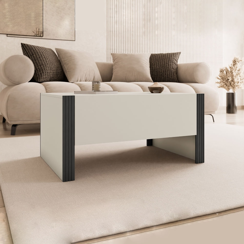 Mesa de centro Croma Blanco y Negro - Masiva Home