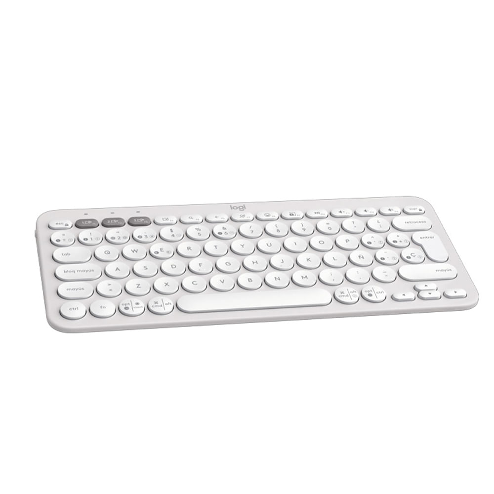 Teclado Inalámbrico Logitech Pebble K380S Bluetooth Blanco - Compacto y Elegante para tu Espacio