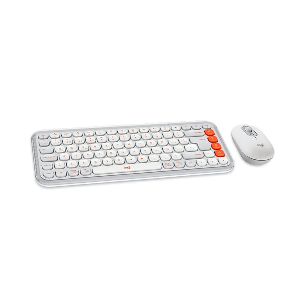Teclado y Mouse Logitech Pop Icon Bluetooth/Wireless Blanco: Estilo y Conectividad Sin Límites