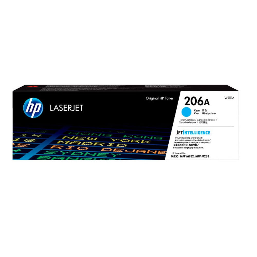 Tóner HP W2111A (206A) Cyan para Impresoras LaserJet M255 - Rinde 1,250 Páginas