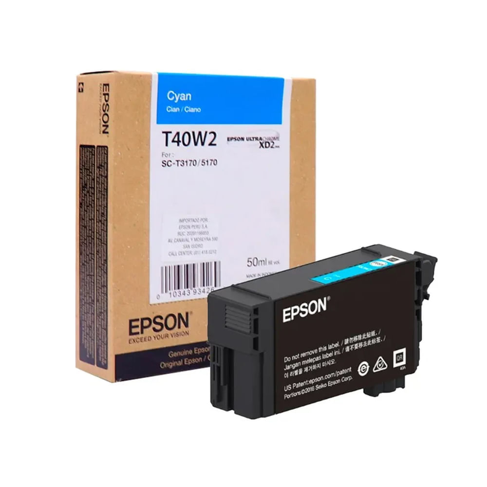 Tinta Epson T40W220 Cian 50ml | Color vibrante y calidad superior para impresiones profesionales