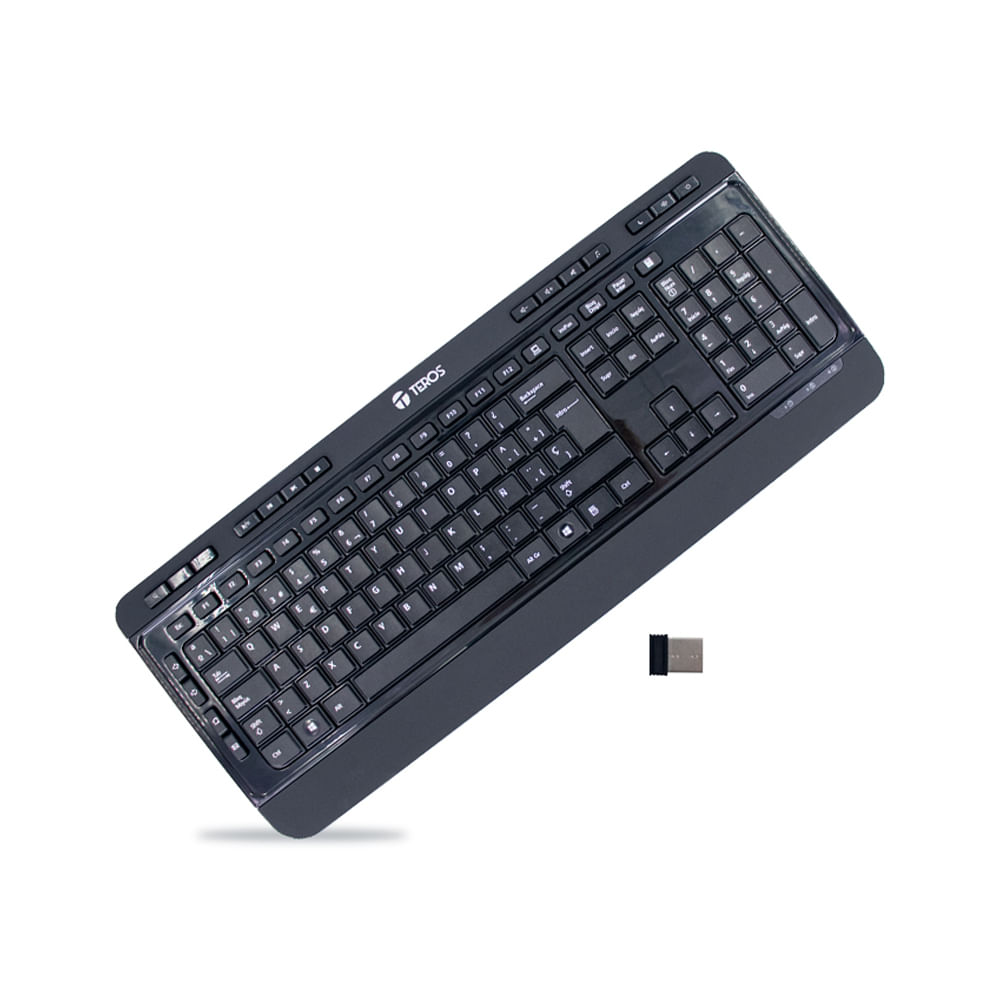 Teclado inalámbrico TEROS TE-4074CS, 2.4GHz, USB, color negro - Conexión fácil y diseño compacto