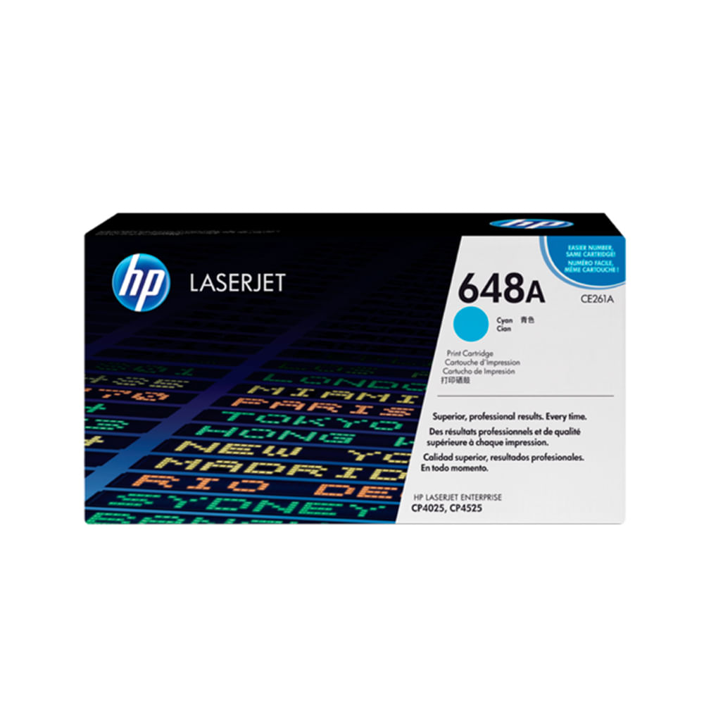 Tóner HP CE261A (648A) Cyan para LaserJet CP4525 – Capacidad de 11.000 páginas, calidad excepcional