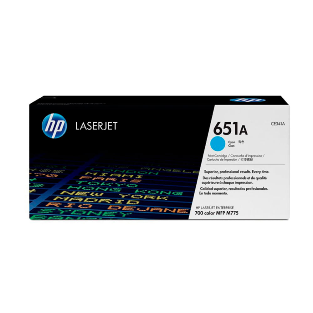 Tóner HP CE341A (651A) Cyan para Impresoras LaserJet - Alta Capacidad de 16K Páginas