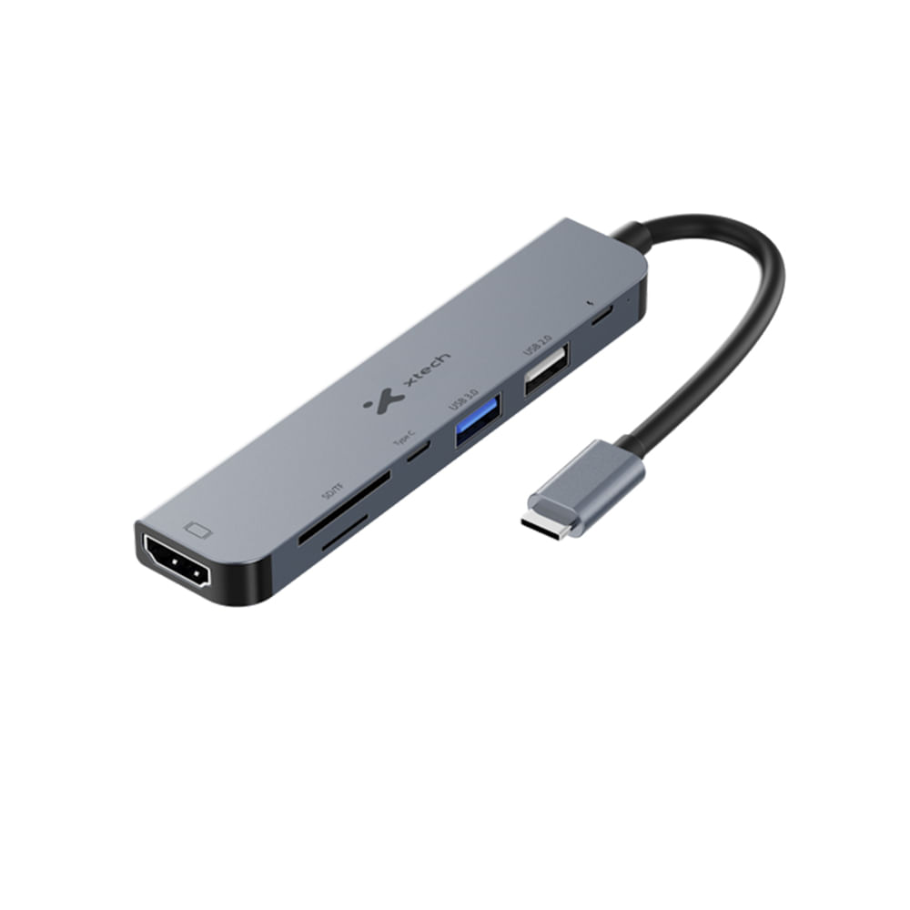 Xtech Hub USBC 7 en 1 con 7 Puertos  Conectividad Versátil y Eficiente para Todos tus Dispositivo