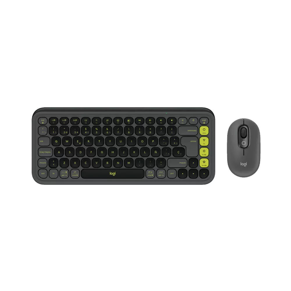 Teclado y Mouse Logitech Pop Icon Bluetooth Wireless - Diseño Co-Pilot Graphite, Comodidad y Estilo