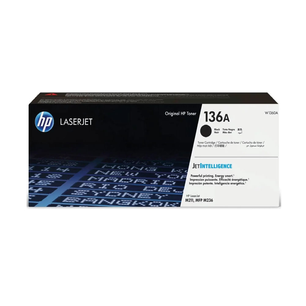 Tóner HP W1360A (136A) Negro para LaserJet M211 - Rinde 1,150 Páginas, Alta Calidad de Impresión