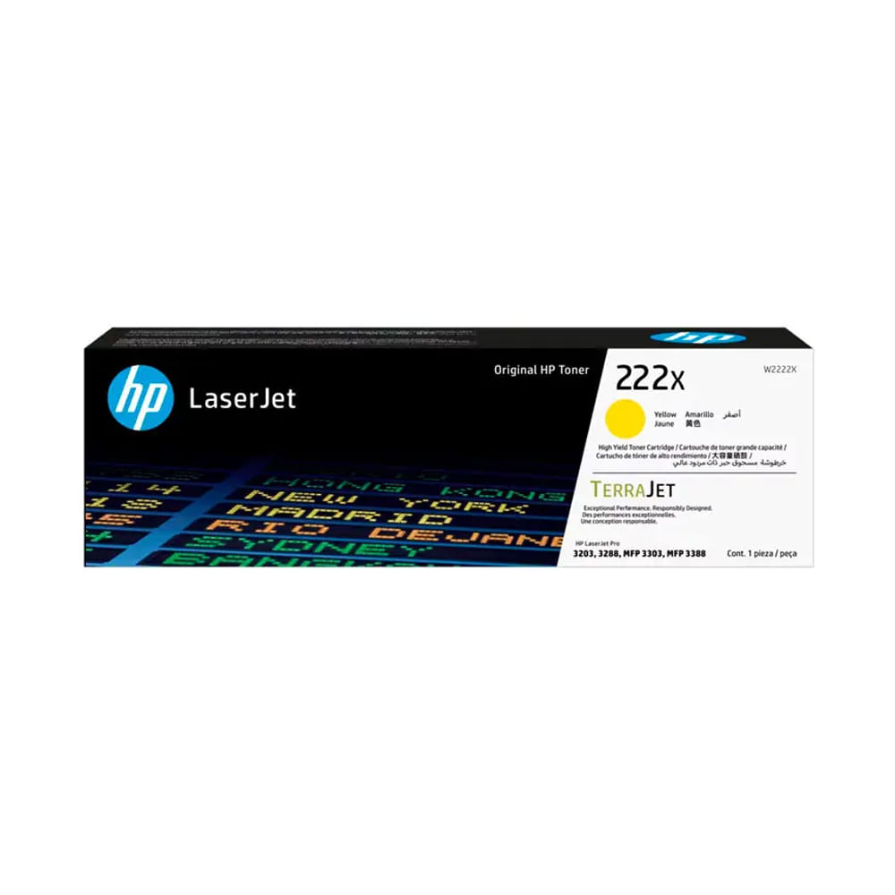 Toner HP W2222X Amarillo para LaserJet M3303 - 2,500 Páginas de Alta Calidad y Rendimiento