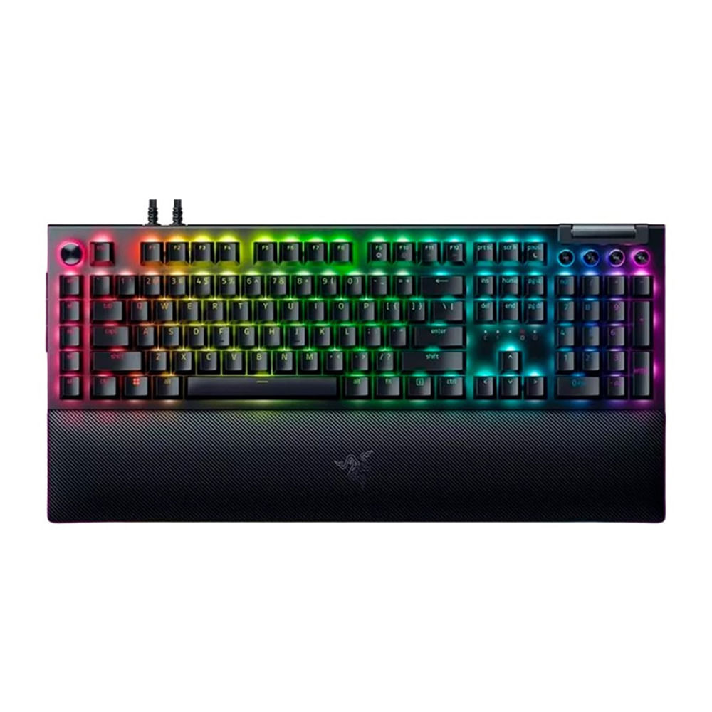 Teclado Razer BlackWidow V4 Mecánico USB-C, Switch Verde, Chroma RGB, HyperPolling 8,000Hz - Negro