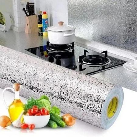 Papel Adhesivo Tipo Aluminio Impermeable Para Cocina