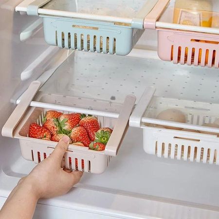 Canasta Organizadora Para Refrigeradora Ajustable Deslizable Ahorra Espacio