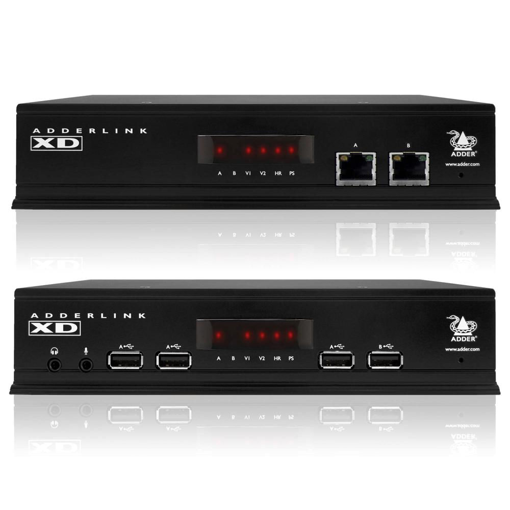 Adder ADDERLink XD522 KVM Extender: 2x DisplayPort, Transmisión 4K30 hasta 328', 1080p60 hasta 492',