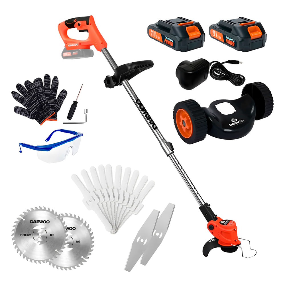 Cortadora Bordeadora Orilladora de Césped a Batería 21V Daewoo DALBC-20WH 150mm 9500rpm