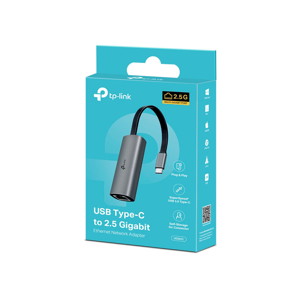 Adaptador USB 3.0 Tipo-C TP-Link para Ethernet 2.5Gbps - Conexión rápida y confiable