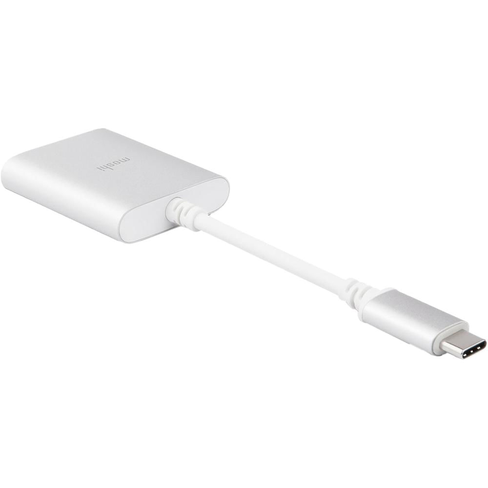 Adaptador de Audio Digital Universal Moshi USB Type-C con Carga (Plata) - Conexión USB Type-C Macho,