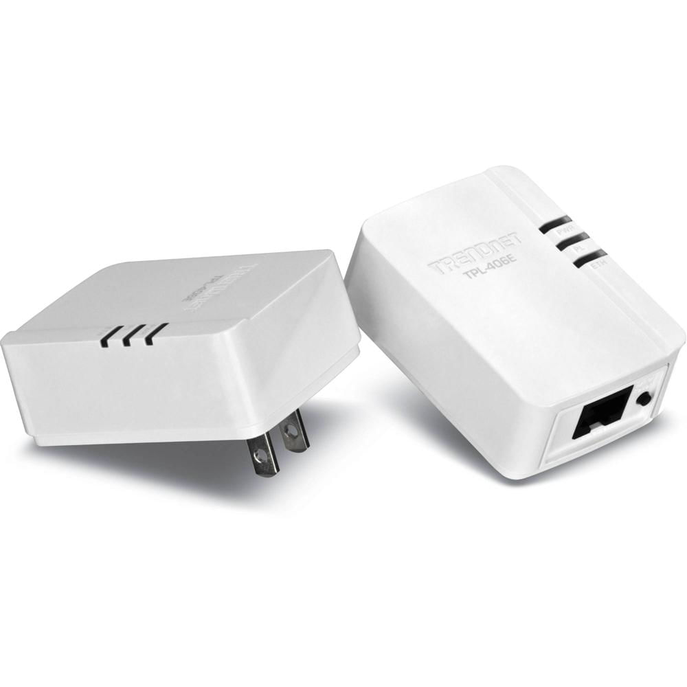 Adaptador Powerline AV Compacto TRENDnet TPL-406E2K 500Mbps - Compatible con HomePlug AV, 1 Puerto R