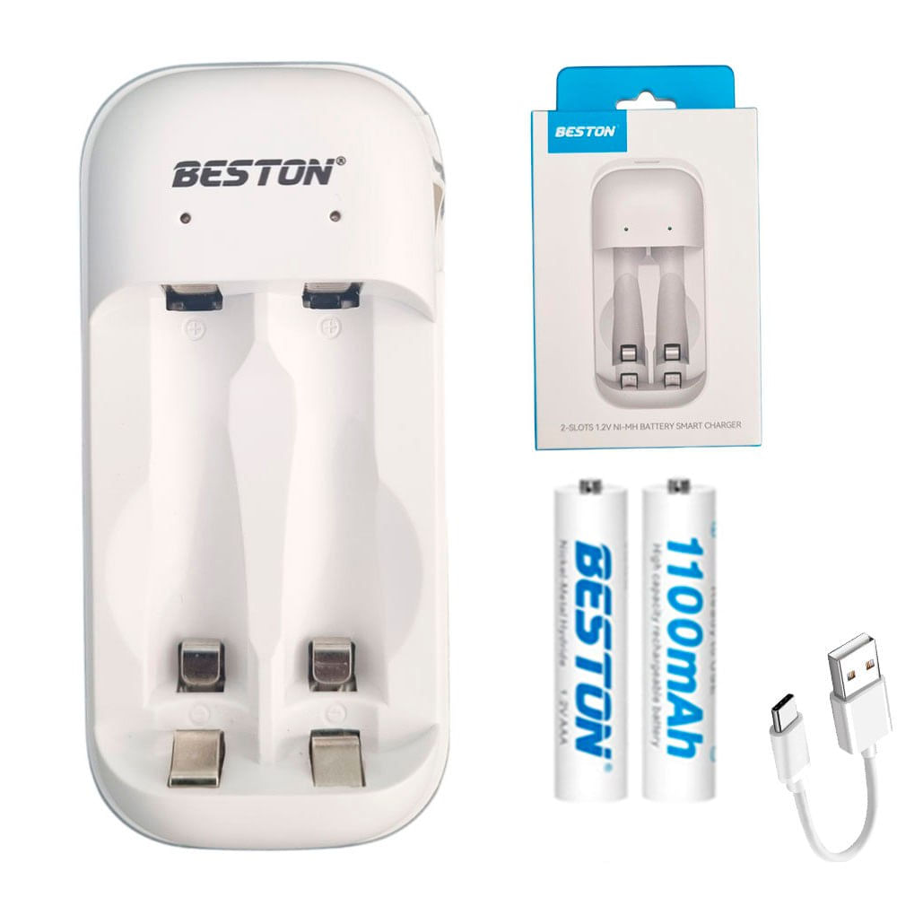 Cargador Inteligente de Pilas mas 2 AAA Ni-MH 2 puestos