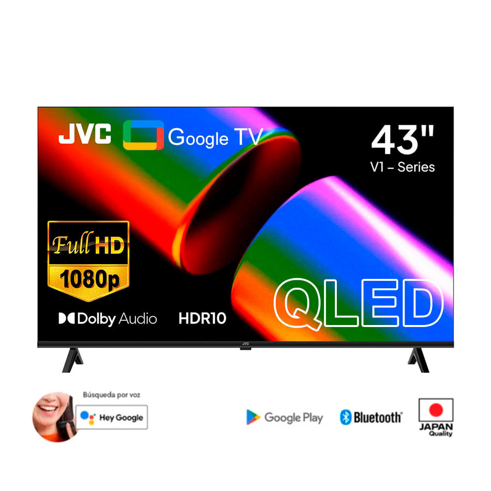 Televisor JVC 43 QLED FHD Google Tv LT-43KM4584 Smart Tv