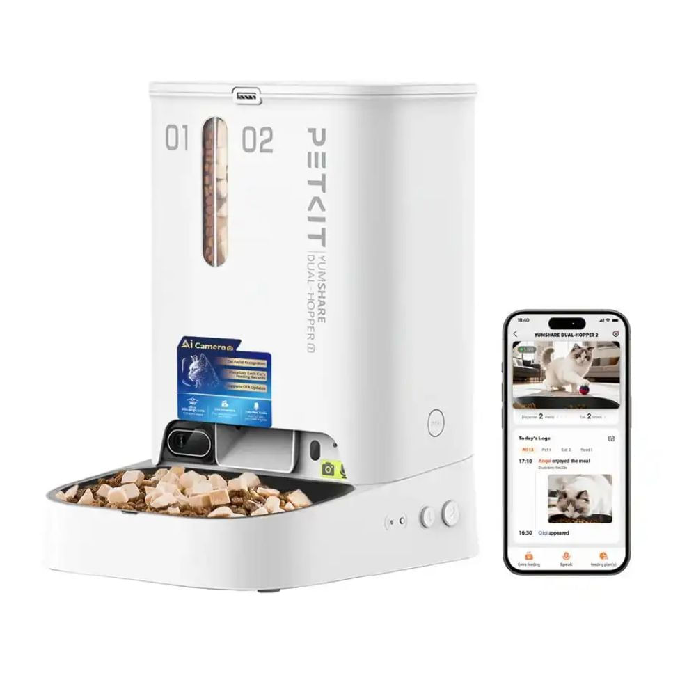 Comedero Automático PETKIT YumShare Dual-Hopper 2 con Cámara