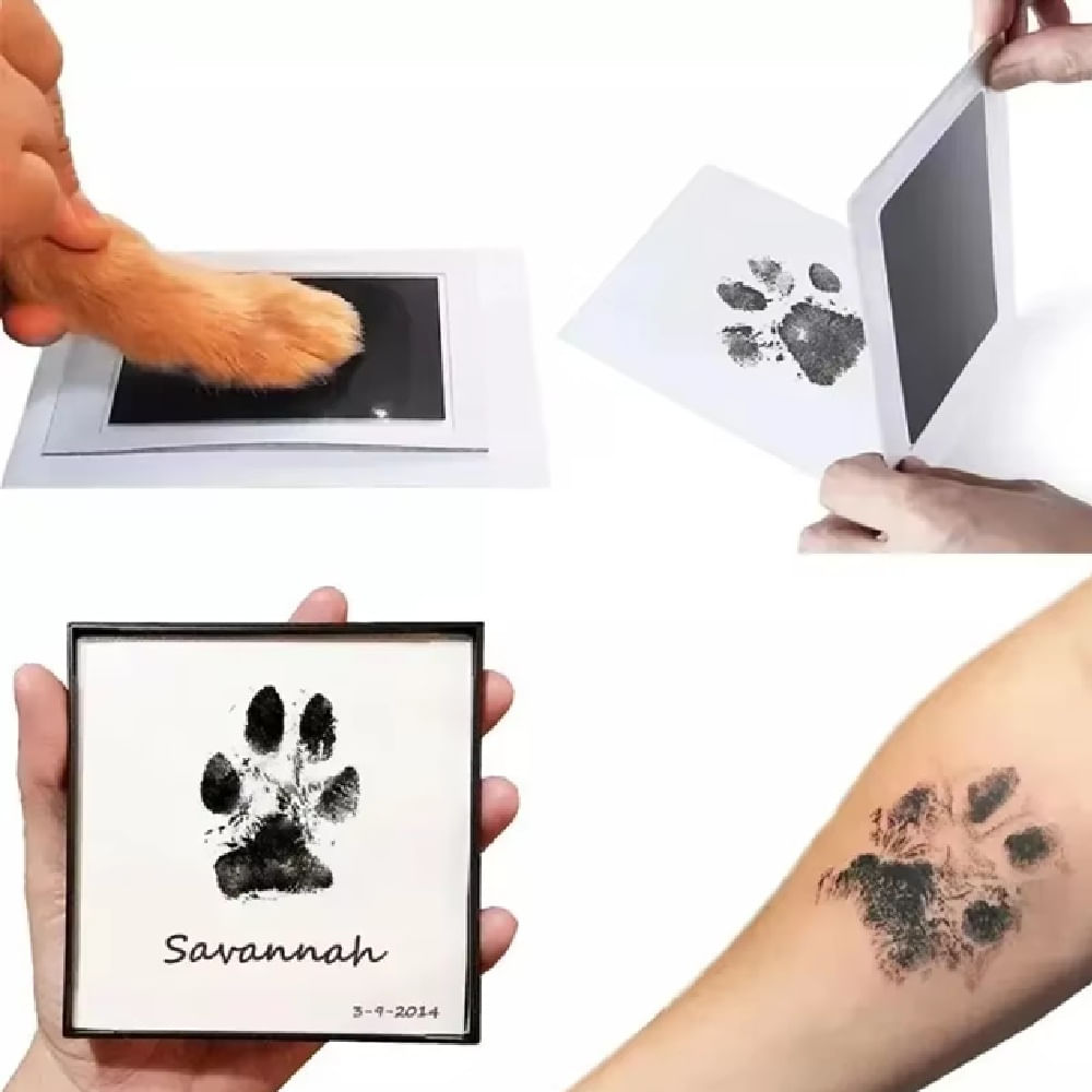 Kit De Huellas Y Patas Diy Para Mascotas Perros Gatos... Negro