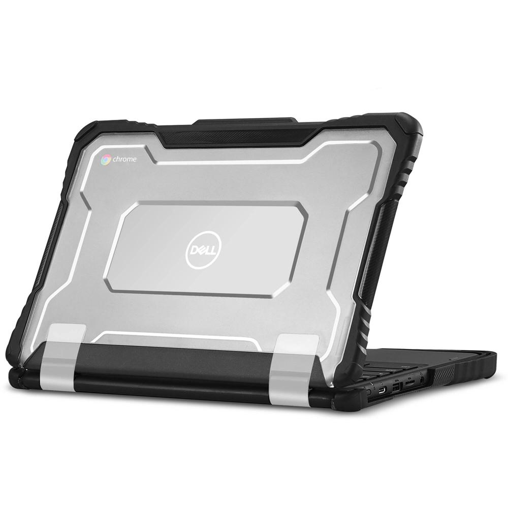 Funda Dura Shockproof TechProtectus para Chromebook 2-en-1 Dell 3100 de 11" (Negra) - Paneles Transp