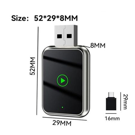 Adaptador Carplay Inalámbrico Q1J Bluetooth para Auto Compatible con Iphone y Android