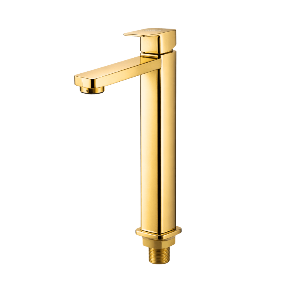 Grifo ovalin caño alto 30 cm Dorado viena