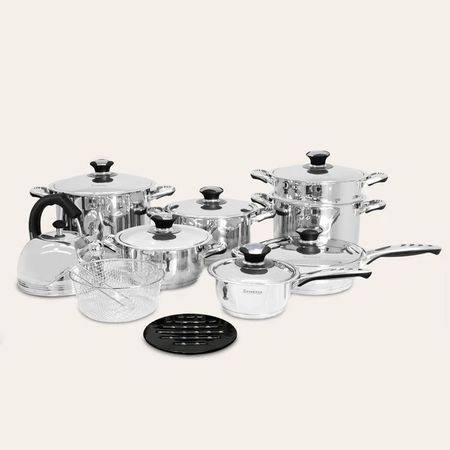 Juego de Ollas de 18 Piezas FINEZZA de Acero Inoxidable FZ-2018LX