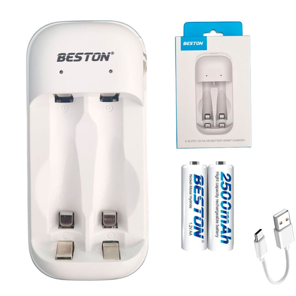 Cargador Inteligente de Pilas mas 2 AA Ni-MH 2 puestos