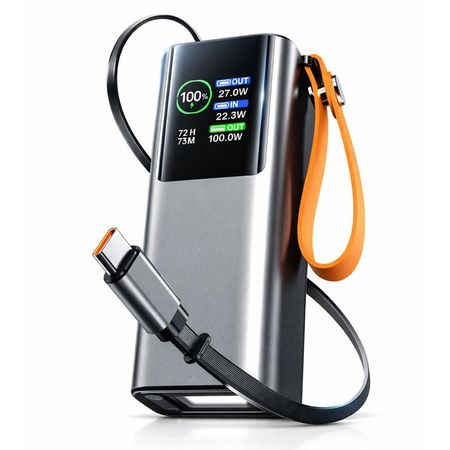 Power Bank 20000mAh 100W Carga Rápida PD para Laptop Celular y Tablet con Pantalla Digital