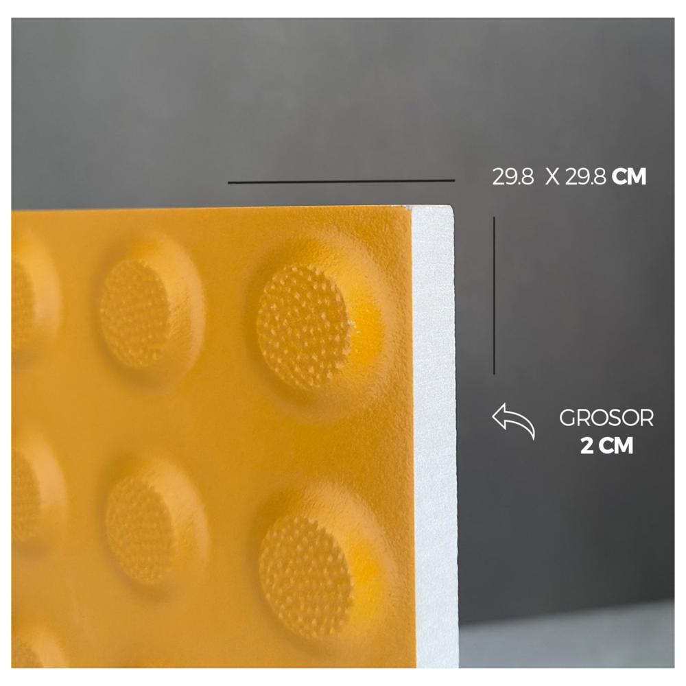 Piso Podotáctil de Cerámica Pare Amarillo Antideslizante