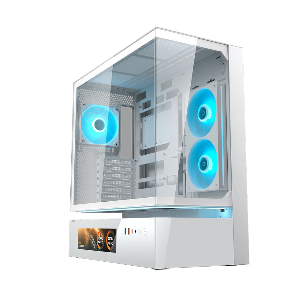 Case Cougar CFV235 Vision White Mid Tower ATX Panel Vidrio Templado Color Blanco
