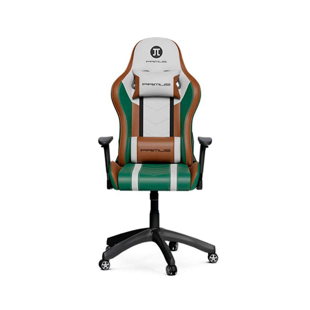 Silla Gaming Primus G&B con diseño ergonómico ajuste de altura y soporte lumbar - Color negro y ve